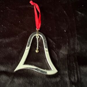 Nambe silver metal bell ornament.